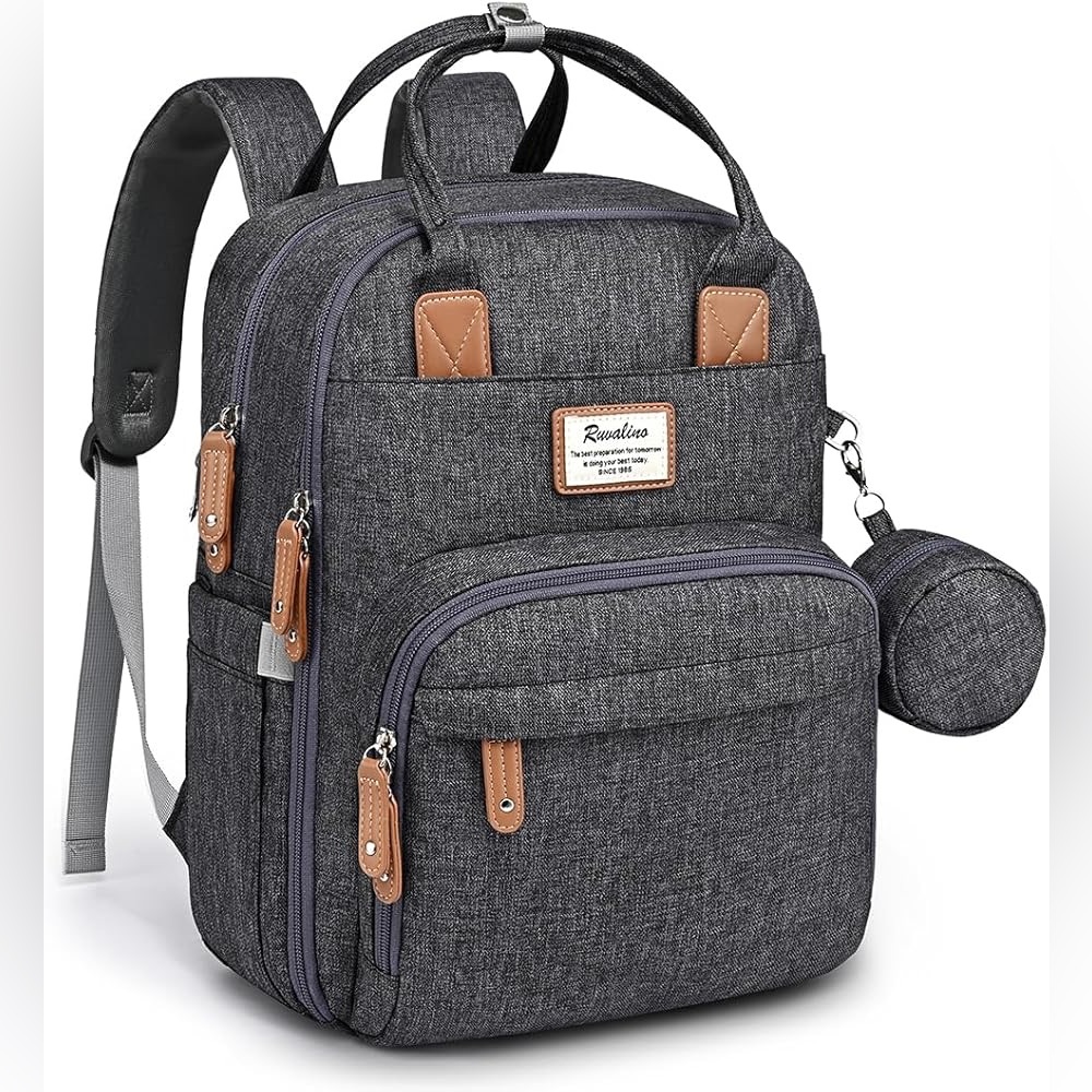 RUVALINO Grey Diaper Bag Like New
